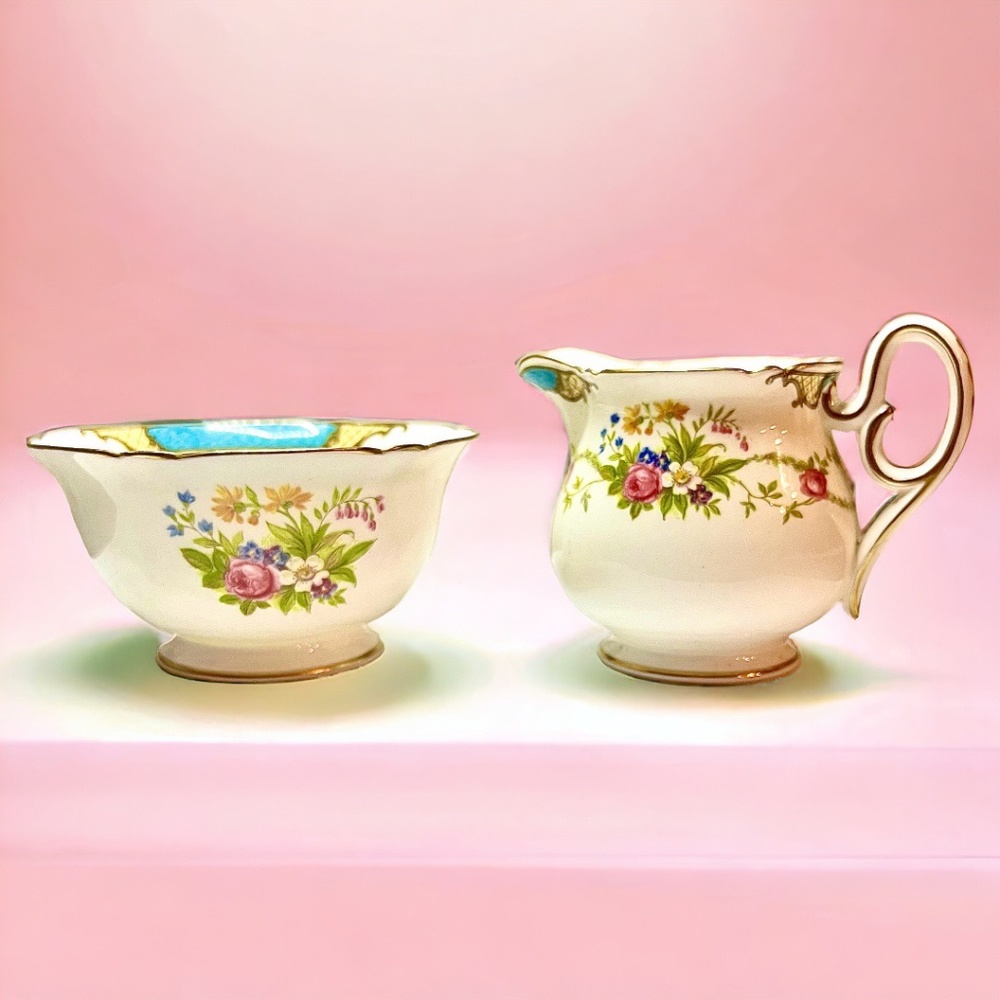 Dubarry Blue by Shelley Creamer and Sugar Bowl Set
